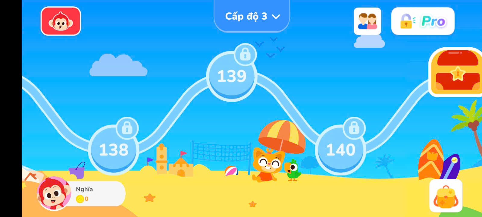 cấp dộ 3 trong app Monkey Junior